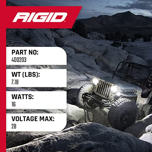 Rigid Industries 400203 Rock Light Kit 4 Cool White For Night Crawling and Off Road Vehicles