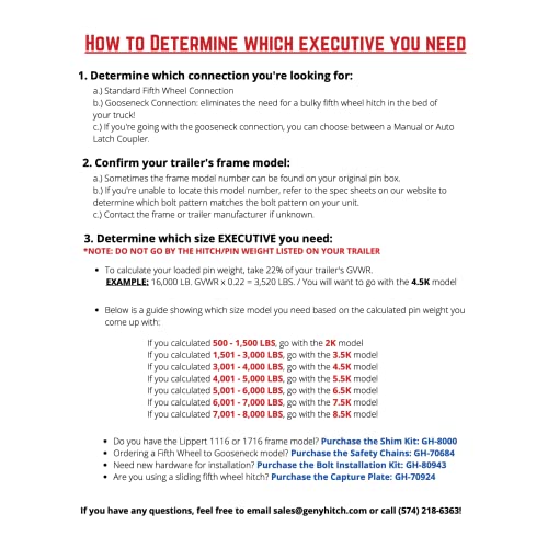 GEN-Y GH-8055AL Executive Torsion-Flex Auto Latch Fifth Wheel to Gooseneck - 2 5/16" Coupler, 2.5K - 4.5K Pin Weight, 25K Towing Capacity - Check Fitment Chart