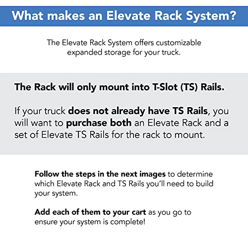 TruXedo Elevate TS Rails | 1118359 | Fits 6'4" to 7' Beds - Standard Short Beds (72" Rail Length) | RAILS & Cleats Only