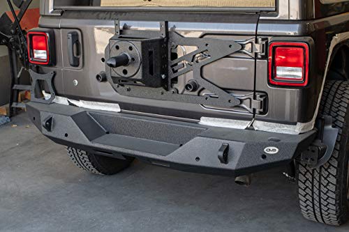 DV8 Offroad | TCJL-01 | Tire Carrier for 2018-Current Wrangler JL | Tailgate Mounted | Adjustable Tire Height | No Bumper Modifications Required | Relocated Factory Back Up Camera & 3rd Brake Light