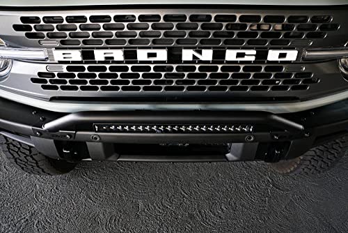 DV8 Offroad Factory Steel Bumper Bull Bar for 2021-2023 Ford Bronco | Low-Profile Design | 2 Adjustable LED Light Mounts | No Drill Installation