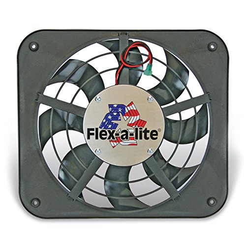 Flex-a-lite 123 Lo-Profile S-Blade Electric Puller Fan,Black