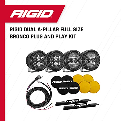 Rigid Industries - Dual Pod A-Pillar Mount Kit - Fits the 2021 Ford Bronco Full Size - Compatible with 360-Series, D-Series, Radiance Pods, Adapt XP, DXL