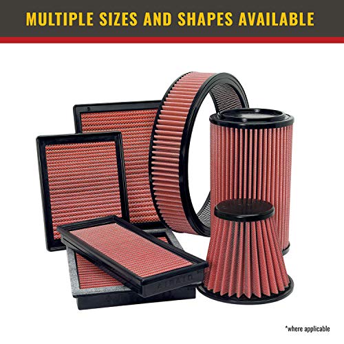 Airaid 720-478 Universal Clamp-On Air Filter: Unique; 4.25 Inch (108 mm) Flange ID; 7.5 Inch (191 mm) Height; 10.813 Inch (275 mm) Base; 7.938 Inch (202 mm) Top
