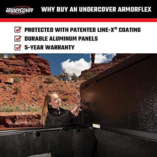 UnderCover ArmorFlex Hard Folding Truck Bed Tonneau Cover | AX12024 | Fits 2020 - 2023 Chevy/GMC Silverado/Sierra 2500/3500HD 6' 10" Bed (82.2")