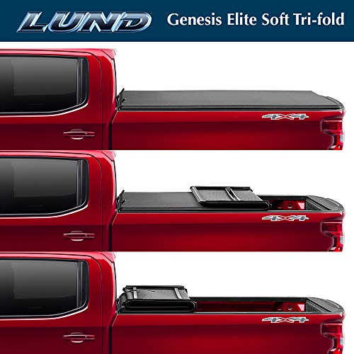 Lund Genesis Elite Tri-Fold Soft Folding Truck Bed Tonneau Cover | 95850 | Fits 2017 - 2023 Ford Super Duty 6' 10" Bed (81.9")