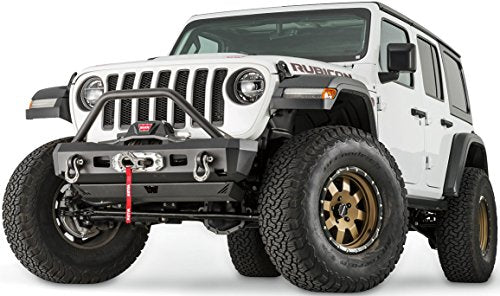WARN 101330 Elite Series Stubby Front Bumper for Jeep JL Wrangler, with Grille Guard Tube
