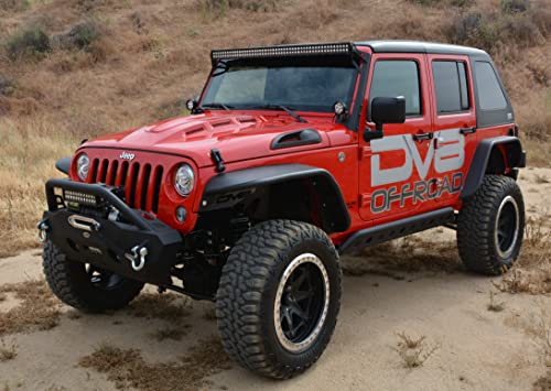 DV8 Offroad HDMB07-02 Heat Dispersion Hood fits 2007-2018 Jeep Wrangler JK | Raised, Dual-vented and Vented Center Cowl | Under-hood Insulation Included