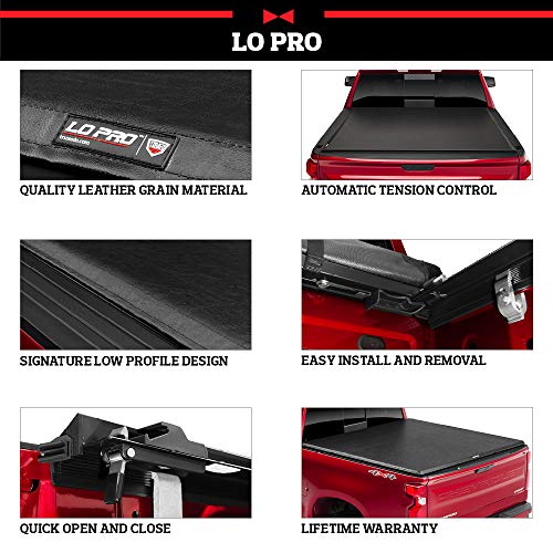 TruXedo Lo Pro Soft Roll Up Truck Bed Tonneau Cover | 556001 | Fits 2016 - 2023 Toyota Tacoma (Excludes Trail Special Edition Storage Boxes) 5' 1" Bed (60.5") , Black