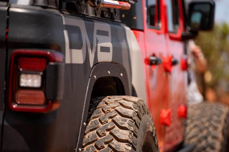 DV8 Offroad Fender Flare Deletes for 2020-2023 Jeep Gladiator JT | Fender Flare Removal Kit | Steel Construction | LED Turn Signal Included | Complete Set of 4