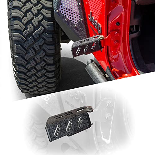 Foot Pegs Compatible with Jeep Wrangler JK, Wrangler JL & Gladiator JT | Hinge Mounted | Door-less Comfort | Sold in Pairs | Bolt-on Installation | DV8 Offroad