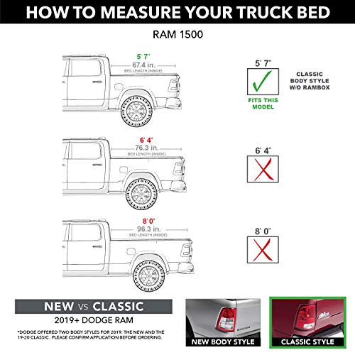 extang 92425 Tonneau Cover | Trifecta 2.0 Soft Folding Truck Bed Cover | 2009-2020 Classic Dodge Ram 1500/2500/3500 | 5' 7" Bed (67.4")