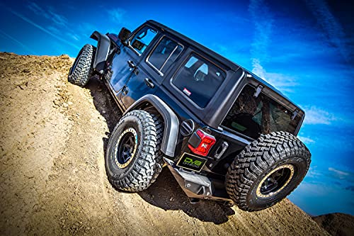 DV8 Offroad | Full Width Rear Bumper for 18-21 Wrangler JL | Flush Mount Lights Included | High Clearance | Black Finish