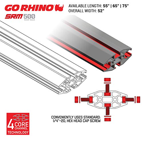 Go Rhino! 5935065T SRM500 Textured Black Universal Flat Rack - 65 Inch Length