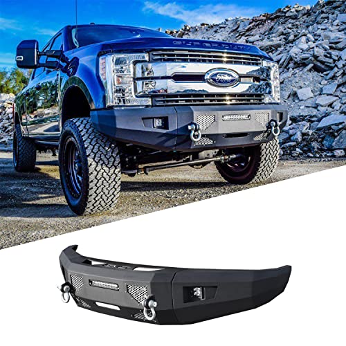 DV8 Offroad | FBFF2-03 | Front Bumper fits 2017-2019 F-250/F-350/F-450 Super Duty Trucks | 3pc Modular Construction | Integrated Winch Mount | Strategic Airflow Cutouts | Auxiliary Light Cutouts