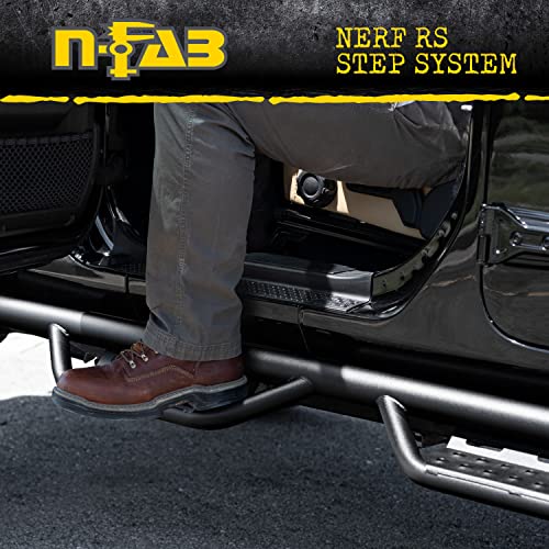 N-Fab Nerf Steps RS | Textured Black, Cab Length | 209418412 | Fits 2009-2015.5 Dodge RAM 1500, 2010-2018 2500 / 3500 / 4500 /5500 Crew Cab All Beds, SRW / DRW Gas / Diesel