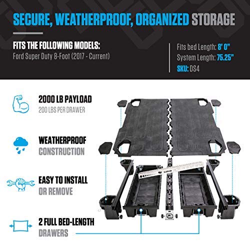 DECKED Ford Truck Bed Storage System Includes System Accessories | DS4