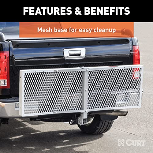 CURT 18100 60 x 20-Inch Aluminum Tray Hitch Cargo Carrier, 500 lbs Capacity, 2-in Folding Shank