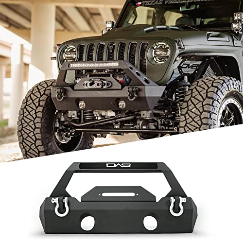FS-25 Front Bumper for Jeep Wrangler | Stubby Profile | Winch Plate & D-Rings Included | Integrated Bull Bar | Front Bumper Adapter Required for Jeep Wrangler JL & Gladiator JT | DV8 Offroad