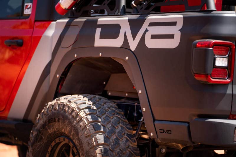 DV8 Offroad Fender Flare Deletes for 2020-2023 Jeep Gladiator JT | Fender Flare Removal Kit | Steel Construction | LED Turn Signal Included | Complete Set of 4