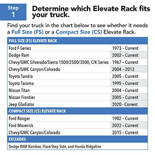 TruXedo Elevate TS Rails | 1118359 | Fits 6'4" to 7' Beds - Standard Short Beds (72" Rail Length) | RAILS & Cleats Only