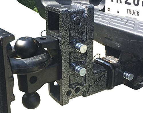 GEN-Y Hitch GH-224 Adjustable Drop Hitch with Ball Mount and Pintle, 5-Inch Drop