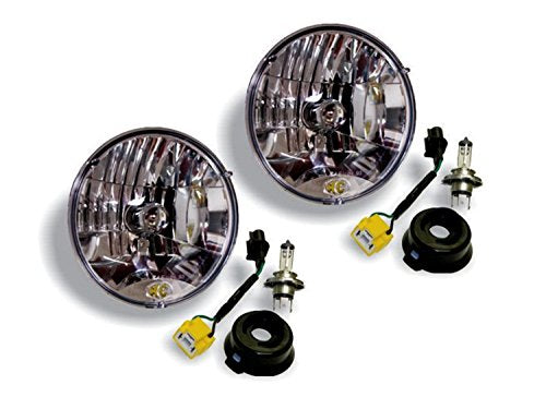 KC HiLiTES 42302 H4 Headlight Conversion Kit for Jeep JK, chrome, size:- 7 inches diameter