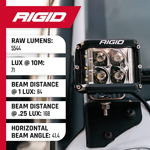 Rigid Industries D-SS PRO Side Shooter, Flood Optic, Surface Mount, Black Housing | Single