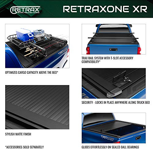 RetraxONE XR Retractable Truck Bed Tonneau Cover | T-60378 | Fits 2021 - 2023 Ford F-150 (incl. Raptor/Lightning) 5' 7" Bed (67.1") , Black