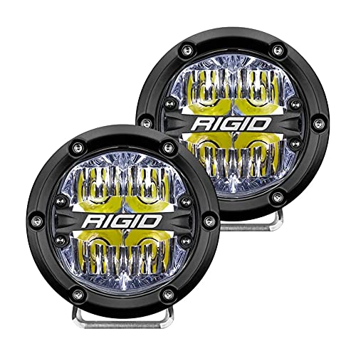 Rigid Industries 36117 360-Series LED Off-Road Light 4 in Drive Beam for Moderate Speed 20-50 MPH Plus White Backlight Pair