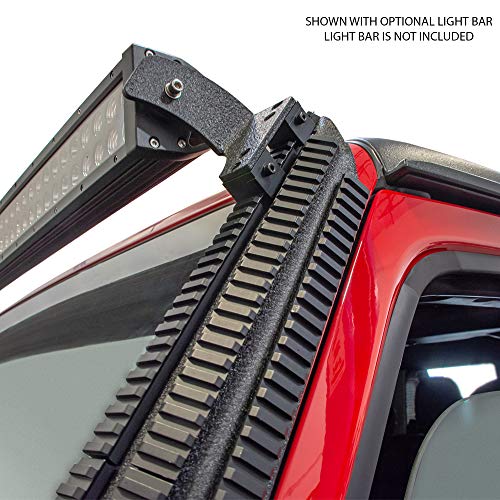 DV8 Offroad | D-JL-190052-PIL | A-Pillar Mount for 18-22 Wrangler JL & 20-22 Gladiator JT | PIC Rail Accessory System | Includes Light Bar Attachment | Multiple Mounting Positions Along Slotted Rail