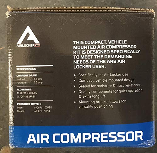 ARB CKSA12 Air Compressor Compact On-Board 12 Volts DC, Designed Exclusively for ARB Air Lockers Locking Differentials