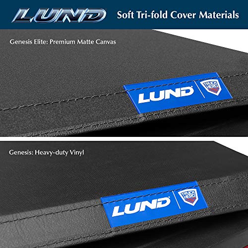 Lund Genesis Elite Tri-Fold Soft Folding Truck Bed Tonneau Cover | 95850 | Fits 2017 - 2023 Ford Super Duty 6' 10" Bed (81.9")