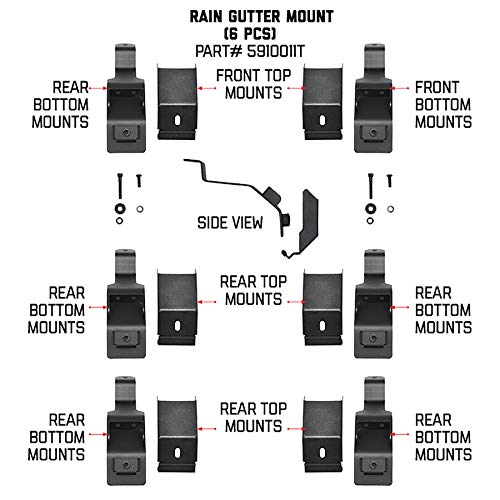 Go Rhino! SRM Gutter Mount Bracket Kit - 6 PCS