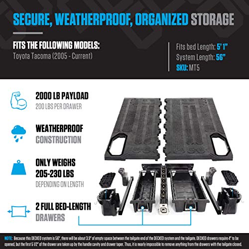 DECKED Toyota Truck Bed Storage System Includes System Accessories |