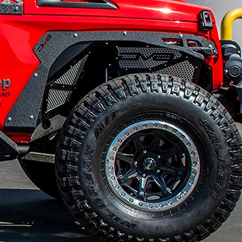 DV8 Offroad | FDJL-03 | Fender Flare Set fits 2018-Current Wrangler JL | Steel Construction | Fender Delete Kit | Maximum Clearance | Complete Set of 4