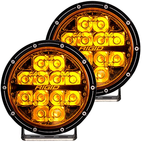 Rigid Industries 36210 | 360-Series 6 Inch Spot with Amber PRO Lens and Back Lighting | Pair