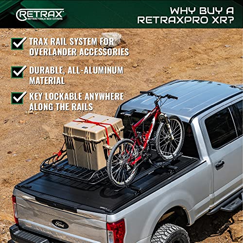 RetraxPRO XR Retractable Truck Bed Tonneau Cover | T-80378 | Fits 2021 - 2023 Ford F-150 (incl. Raptor/Lightning) 5' 7" Bed (67.1") , Black