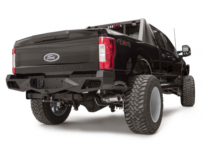 Fab Fours FS17-E4151-B Vengeance Rear Bumper w/ Sensor Holes Ford F250/F350 2017-2022 *BARE STEEL*