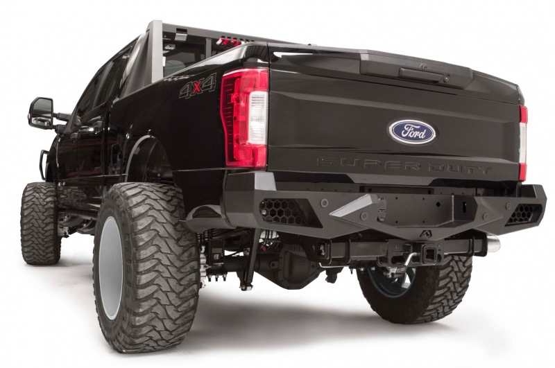 Fab Fours FS17-E4151-B Vengeance Rear Bumper w/ Sensor Holes Ford F250/F350 2017-2022 *BARE STEEL*