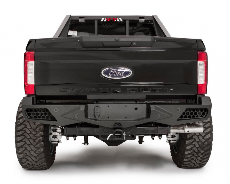 Fab Fours FS17-E4151-B Vengeance Rear Bumper w/ Sensor Holes Ford F250/F350 2017-2022 *BARE STEEL*