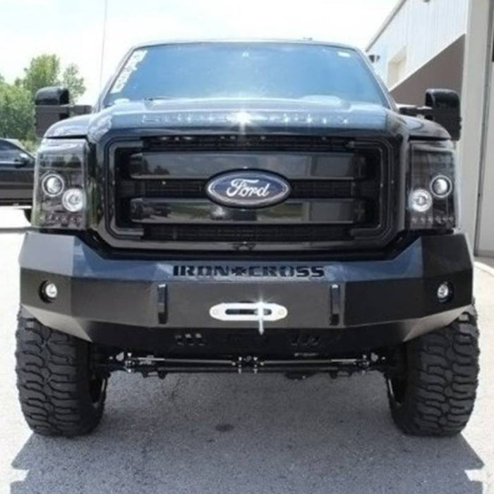 Iron Cross 20-425-11 Base Winch Front Bumper for Ford F250/F350/F450 2011-2016 - Gloss Black