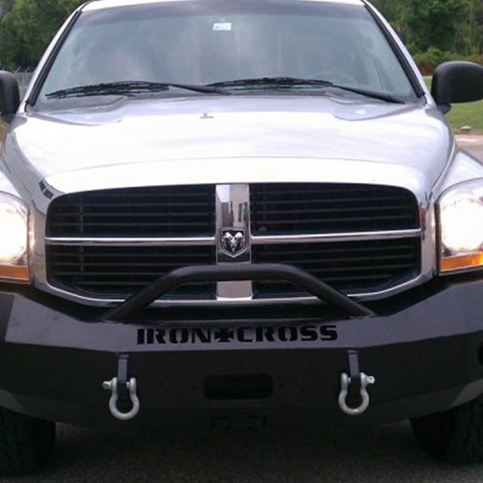 Iron Cross 22-625-06 Winch Front Bumper w/ Push Bar for Dodge Ram 2500/3500 2006-2009 - Gloss Black