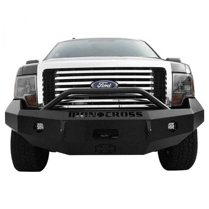 Iron Cross 22-415-09 Winch Front Bumper w/ Push Bar for Ford F150 2009-2014 - Gloss Black