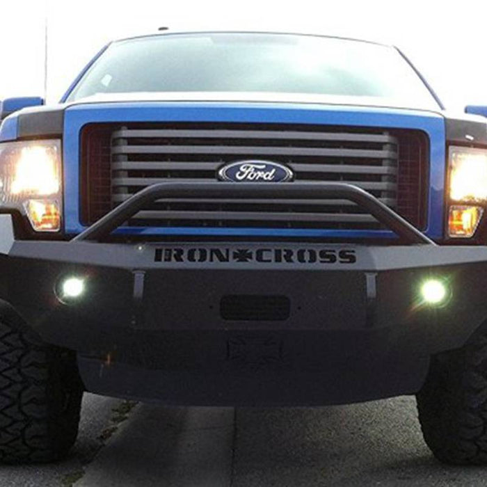 Iron Cross 22-415-09 Winch Front Bumper w/ Push Bar for Ford F150 2009-2014 - Gloss Black