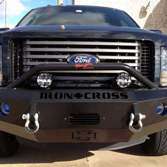 Iron Cross 22-415-09 Winch Front Bumper w/ Push Bar for Ford F150 2009-2014 - Gloss Black