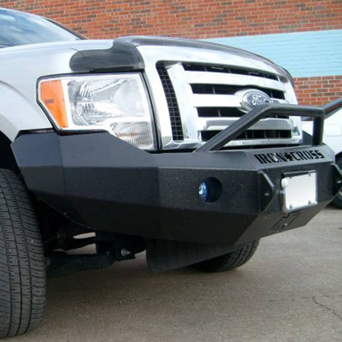 Iron Cross 22-415-09 Winch Front Bumper w/ Push Bar for Ford F150 2009-2014 - Gloss Black