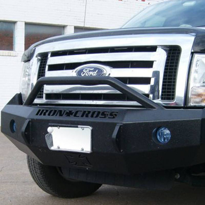 Iron Cross 22-415-09 Winch Front Bumper w/ Push Bar for Ford F150 2009-2014 - Gloss Black