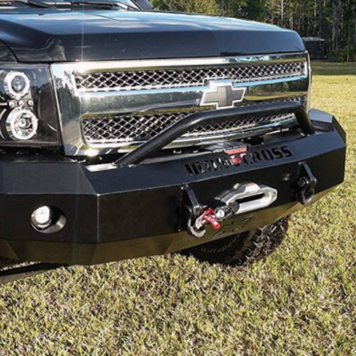 Iron Cross 22-515-07 Winch Front Bumper w/ Push Bar for Chevy Silverado 1500HD 2007-2013 - Gloss Black