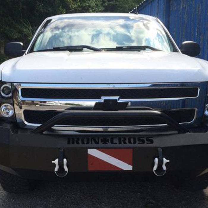 Iron Cross 22-515-07 Winch Front Bumper w/ Push Bar for Chevy Silverado 1500HD 2007-2013 - Gloss Black